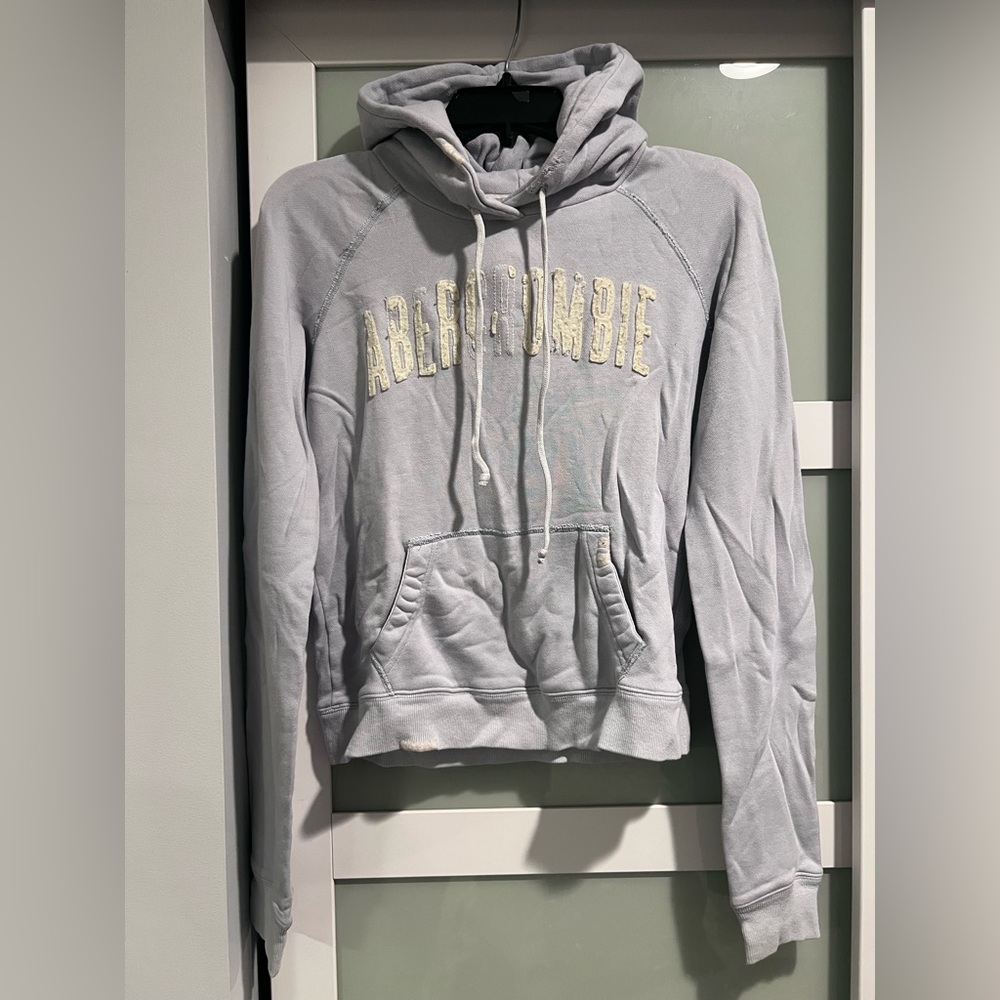 Y2K Abercrombie & Fitch hooded sweatshirt size medium light blue